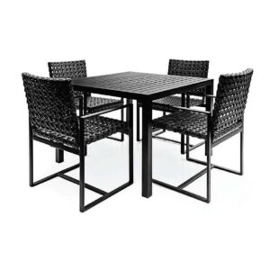 Conjunto de Mesa de Jantar Marrocos, estrutura de alumínio revestido de fibra sintética